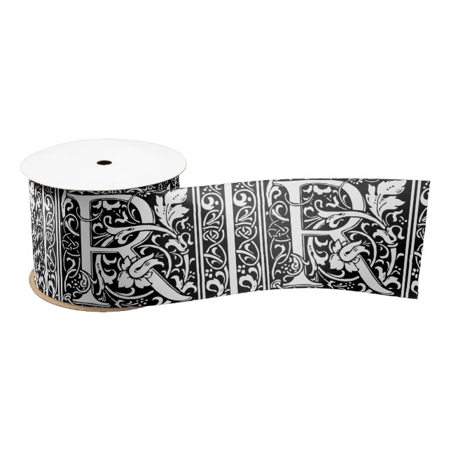 Lazo De Raso Letra R Monograma medieval Art Nouveau (Carrete)