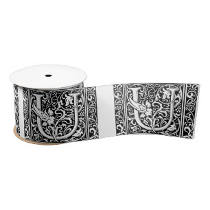 Lazo De Raso Letra U Monograma medieval Art Nouveau