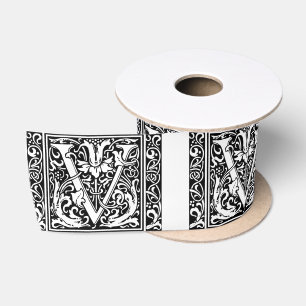 Lazo De Raso Letra V Monograma Medieval Art Nouveau
