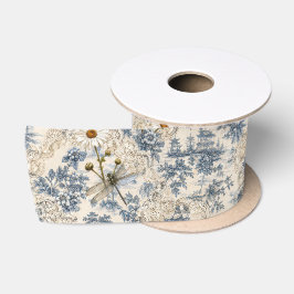 Lazo De Raso Libélulas de Chinoiserie, Encaje y Margaritas