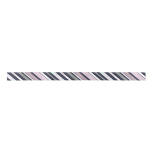 Lazo De Raso Lila Gris Rosa Pastel Patrón de Raya Elegante