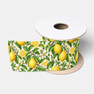 Lazo De Raso Limones botánicos y flores blancas