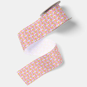 Lazo De Raso Lindo patrón floral pastel suave rosa femenino