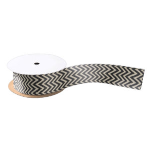 Lazo De Raso Linen Rústico Beige y Chevron Gris
