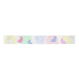 Lazo De Raso Little bunnies pink, rose, white on satin ribbon s