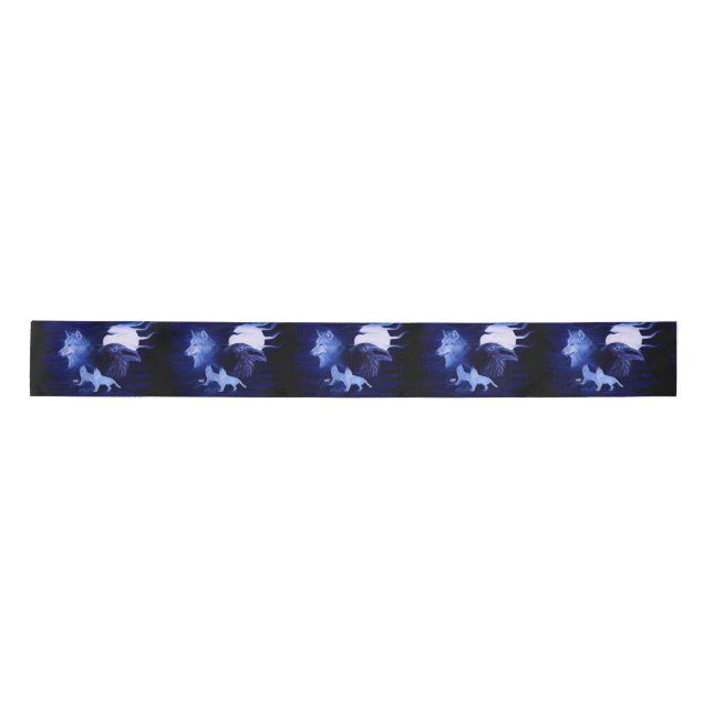Lazo De Raso Lobos y Raven con luna llena (Anverso)