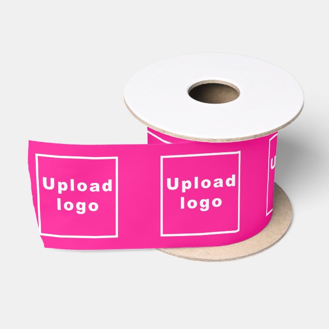 Lazo De Raso Logotipo comercial en cinta rosa (Carrete)