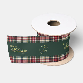 Lazo De Raso Logotipo empresarial y de Felices Fiestas verde pe