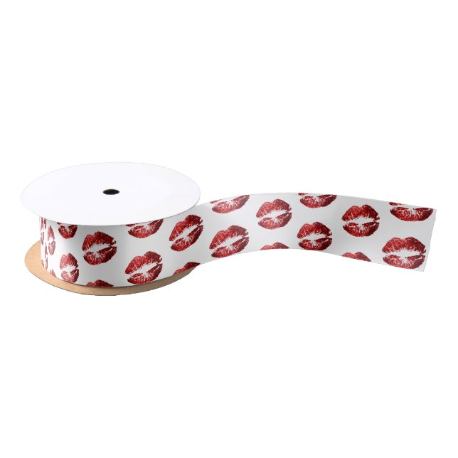 Lazo De Raso Los labios rojos en blanco (Carrete)