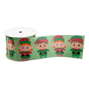 Lazo De Raso Los Navidades de Chica Elves Green