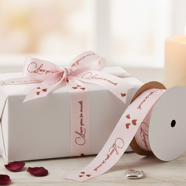 Lazo De Raso Love You So Much Romantic Heart Pattern Gift Wrapp (Subido por el creador)