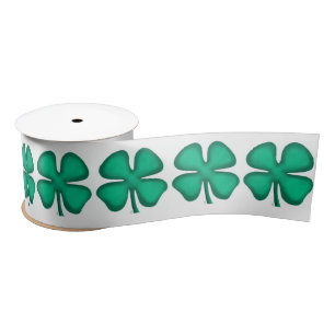 Lazo De Raso Lucky 4 Leaf Irish Clover ribbon