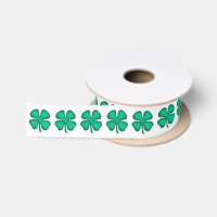 Lucky 4 Leaf Irish Clover ribbon
