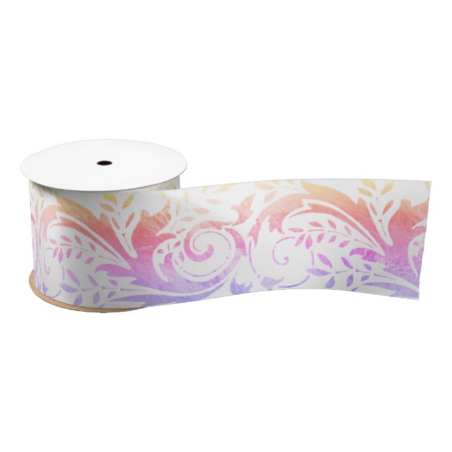 Lazo De Raso Lujoso Relieve metalizado elegante arcoiris Ornate (Carrete)