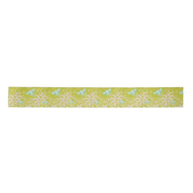 Lazo De Raso Luna Moth on Lime Ribbon (Anverso)