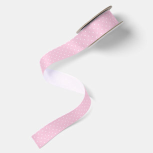 Lazo De Raso Lunares diminutos blancos - Rosa claro