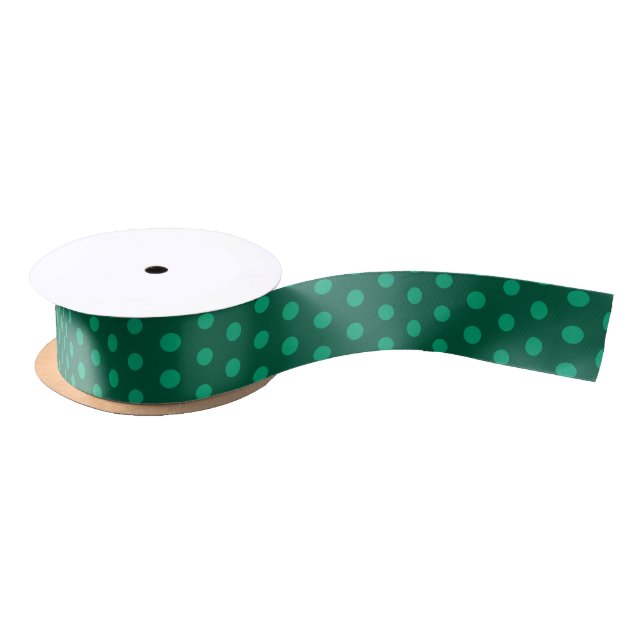 Lazo De Raso Lunares Verde Esmeralda (Carrete)