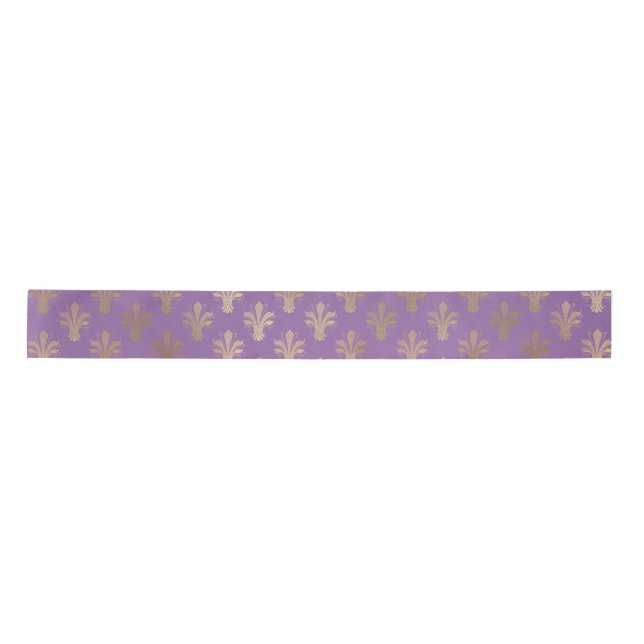 Lazo De Raso Lux Gold Fleur de Lis y Amethyst (Anverso)