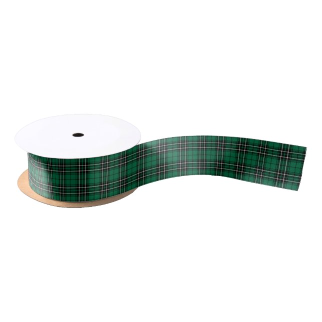 Lazo De Raso MacLean Bright Green Scottish Hunting Tartan (Carrete)