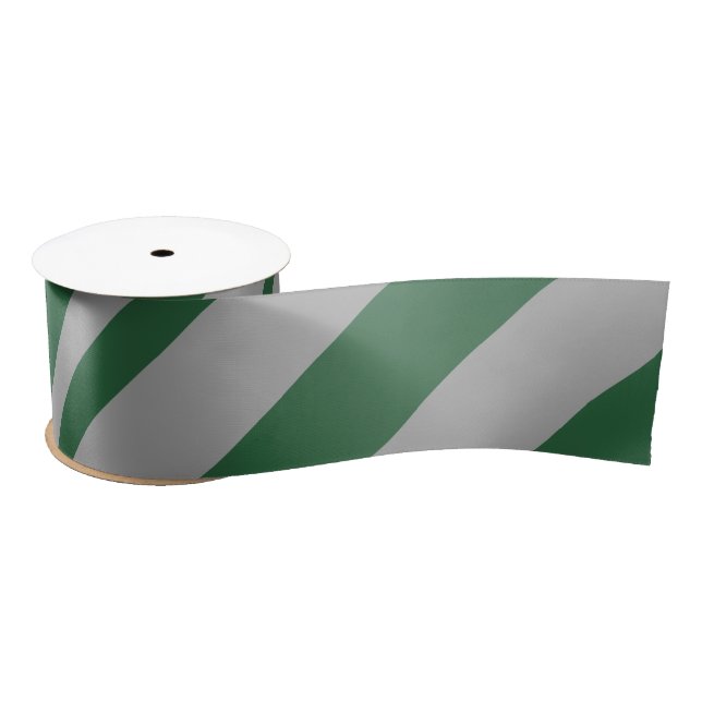 Lazo De Raso Mago Verde y Gris (Carrete)