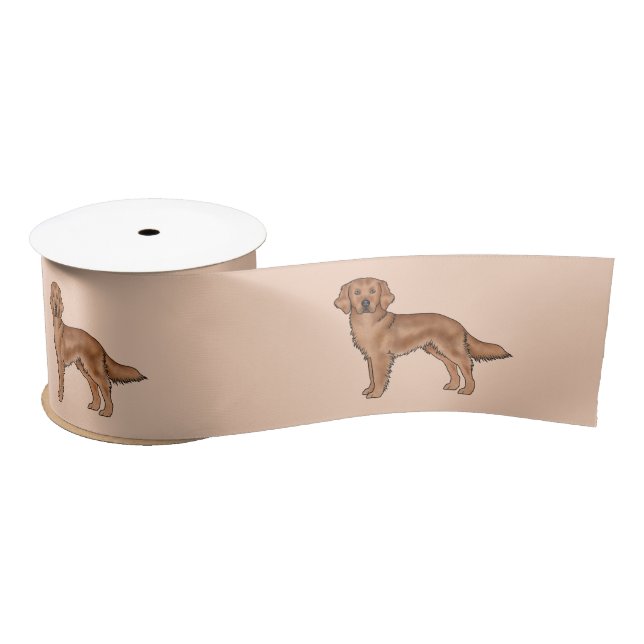 Lazo De Raso Mahogany Red Golden Retriever Cute Cartoon Dogs (Carrete)