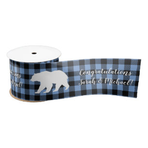 Lazo De Raso Mama Bear Baby Shower Woodland Lodge Boy Blue