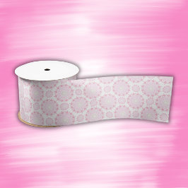 Lazo De Raso Mandala rosa bonito en blanco |