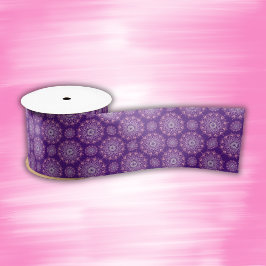 Lazo De Raso Mandala rosa bonito en morado |
