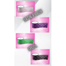 Lazo De Raso Mandala rosa bonito en verde |