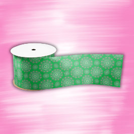 Lazo De Raso Mandala rosa bonito en verde |