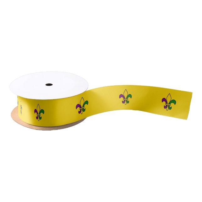 Lazo De Raso Mardi Gras fleur-de-lys (Carrete)