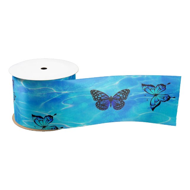 Lazo De Raso Mariposa azul (Carrete)