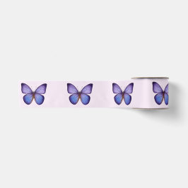 Lazo De Raso Mariposa Morada Acuarela Elegante