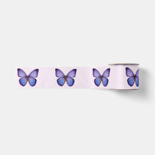 Lazo De Raso Mariposa Morada Acuarela Elegante