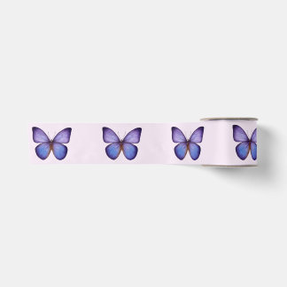 Lazo De Raso Mariposa Morada Acuarela Elegante