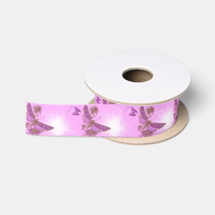 Lazo De Raso Mariposa Morada Rosa