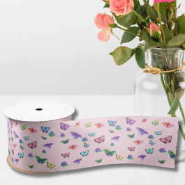 Lazo De Raso Mariposas acuáticas con hidrangeas