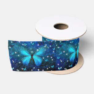 Lazo De Raso Mariposas azules de bonito