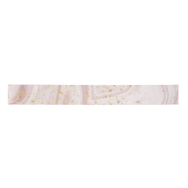 Lazo De Raso Mármol rosa y blanco con brillo dorado (Anverso)