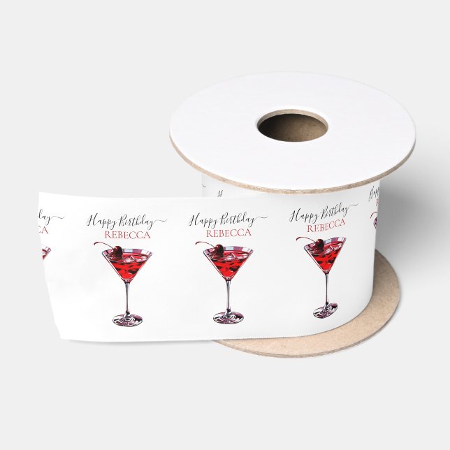 Lazo De Raso Martini de cereza para fiesta de cumpleaños (Carrete)