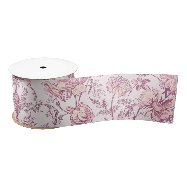 Lazo De Raso Mauve Rosa Claro Chinoiserie (Carrete)