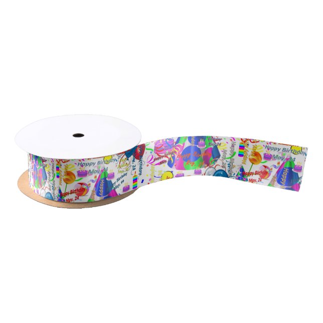 Lazo De Raso May, 24 Birthday Ribbon (Carrete)
