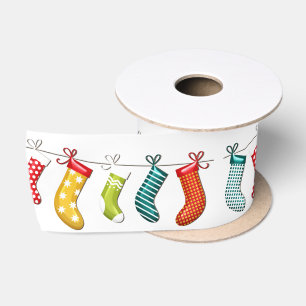Lazo De Raso Medias de Navidad