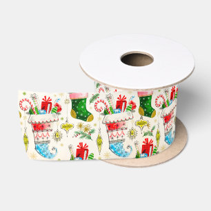 Lazo De Raso Medias de Navidad Vintage Retro