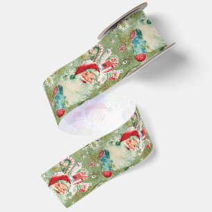 Lazo De Raso Medias de Navidad Vintage Retro Santa