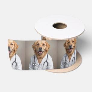 Lazo De Raso Médico Retriever Dorado Con Estetoscopio