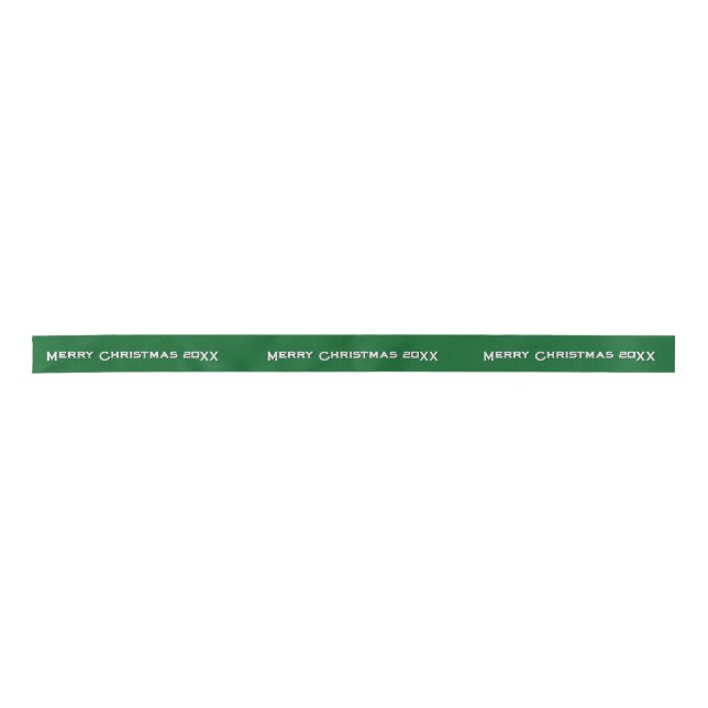 Lazo De Raso Merry Christmas 20XX Personalized Ribbon Green (Anverso)
