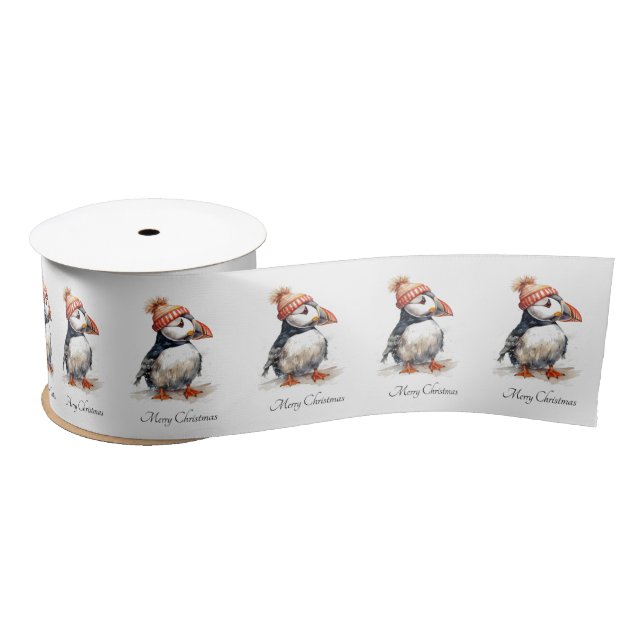 Lazo De Raso Merry Puffin, personalizado (Carrete)