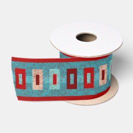 Lazo De Raso Mesas del Suroeste Retro Vibe Turquesa y Rojo