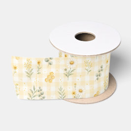 Lazo De Raso Miel de Girasol Panal de Abejas Cuadros Florales
